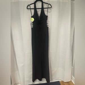 NWT Black Windsor Dress With Pearls and Rhinestones on Ribs and Slit! Size 5!